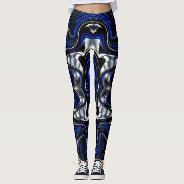 Electric Pulse Abstract  Leggings (Front)