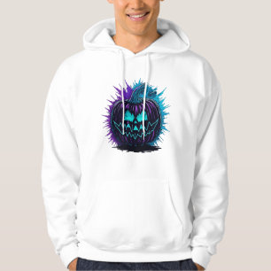 Electric Pumpkin Graffiti Purple and Teal Hoodie