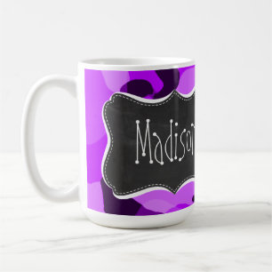 Electric Purple Camo; Vintage Chalkboard look Coffee Mug