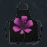 Electric Purple Glossy Bloom Moody Dark Botanical  Apron<br><div class="desc">Illuminate your style with this electric purple glossy bloom. Featuring a vibrant magenta palette and high-shine digital finish, this floral illustration stands out with sharp, clean lines and a moody black background. Perfect for fans of modern botanical art, vaporwave aesthetics, and dark garden decor. This striking violet blossom is designed...</div>