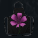 Electric Purple Glossy Bloom Moody Dark Botanical  Apron<br><div class="desc">Illuminate your style with this electric purple glossy bloom. Featuring a vibrant magenta palette and high-shine digital finish, this floral illustration stands out with sharp, clean lines and a moody black background. Perfect for fans of modern botanical art, vaporwave aesthetics, and dark garden decor. This striking violet blossom is designed...</div>