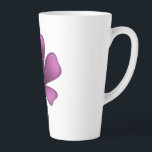 Electric Purple Glossy Bloom Moody Dark Botanical  Latte Mug<br><div class="desc">Illuminate your style with this electric purple glossy bloom. Featuring a vibrant magenta palette and high-shine digital finish, this floral illustration stands out with sharp, clean lines and a moody black background. Perfect for fans of modern botanical art, vaporwave aesthetics, and dark garden decor. This striking violet blossom is designed...</div>