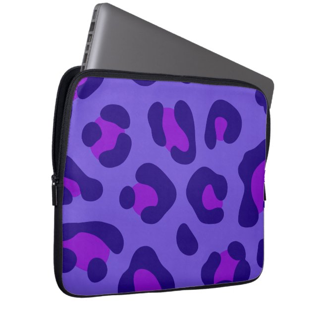 "Electric Purple Leopard" Laptop Sleeve (Front Right)