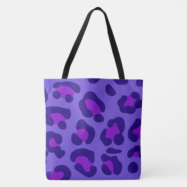 "Electric Purple Leopard"Tote Tote Bag (Front)