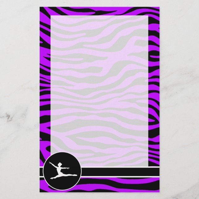 Electric Purple Zebra Stripes; Ballet Stationery (Front)