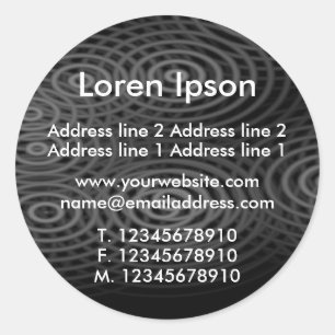 Electric Rain Black Business / Profile Classic Round Sticker