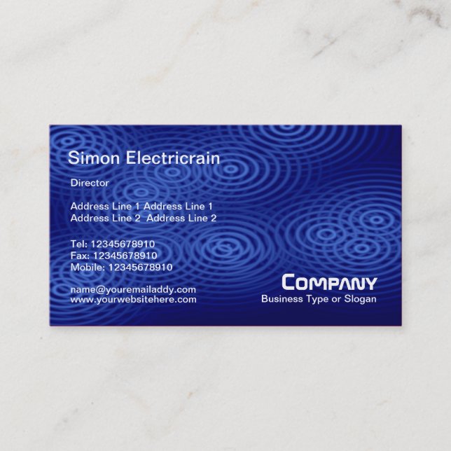 Electric Rain (Plain) - Blue Business Card (Front)