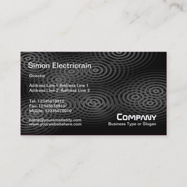 Electric Rain (Plain) - Grey Business Card (Front)