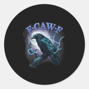 Electric Raven F-caw-f Halloween Moon Classic Round Sticker