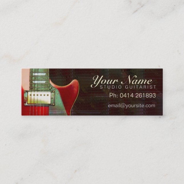 Electric Red Guitar mini business card (Front)