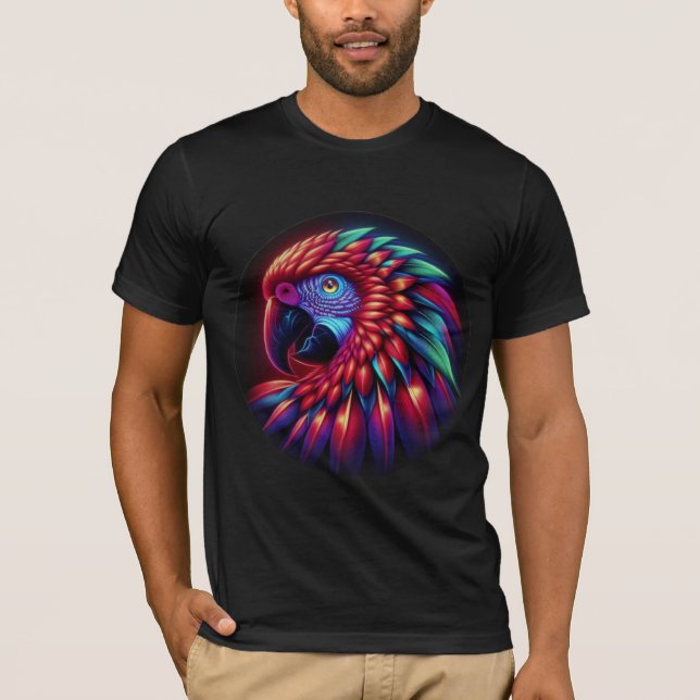 Electric Red Macaw Extravaganza T-Shirt (Front)