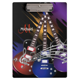 Electric Rock Guitar Music - Personalise Clipboard