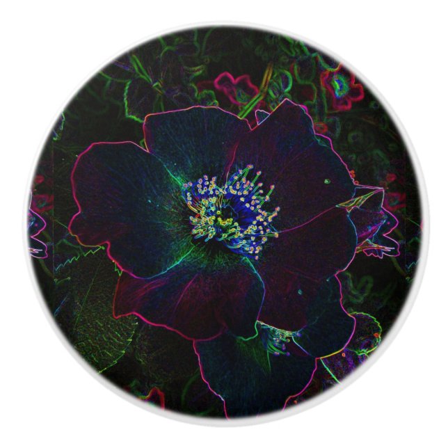 Electric Rose Ceramic Knob (Front)