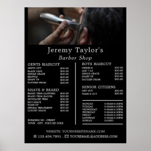 Electric Shave, Men's Barbers Price List Poster