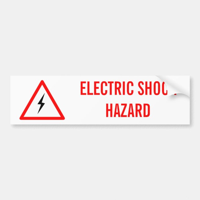 ELECTRIC SHOCK HAZARD BUMPER STICKER (Front)