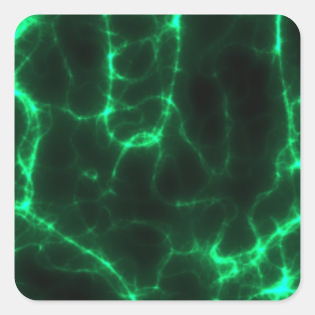 Electric Shock in Dark Green Square Sticker (Front)