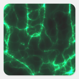 Electric Shock in Dark Green Square Sticker