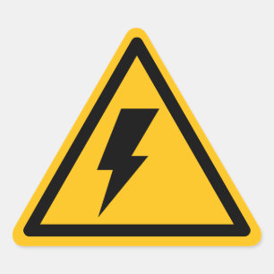Electric Shock Warning Signs Triangle Sticker