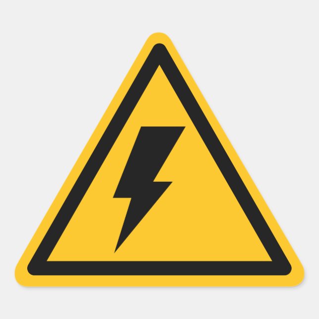 Electric Shock Warning Signs Triangle Sticker (Front)