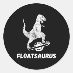 Electric Skateboard Float T-rex Saurus One Wheel V Classic Round Sticker