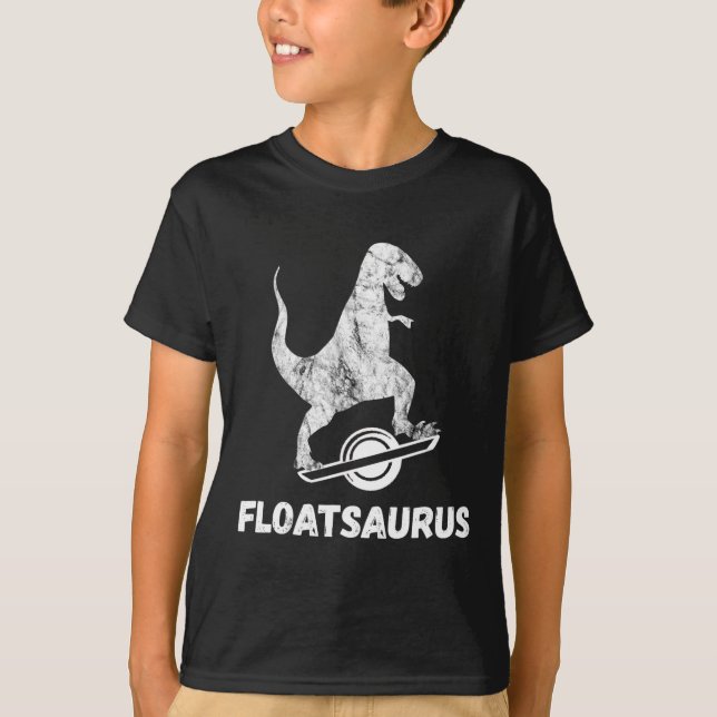 Electric Skateboard Float T-rex Saurus One Wheel V T-Shirt (Front)