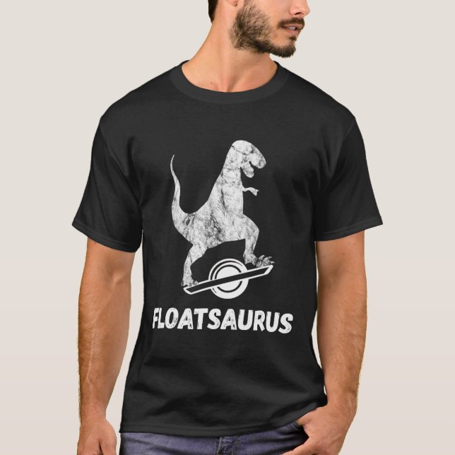 Electric Skateboard Float T-rex Saurus One Wheel V T-Shirt (Front)