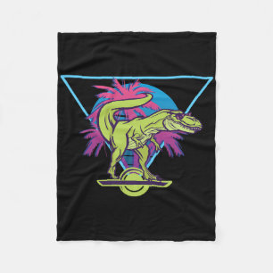 Electric Skateboard Modern Floating T-rex Retro On Fleece Blanket