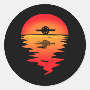 Electric Skateboard Onewheel Float Monowheel Vinta Classic Round Sticker