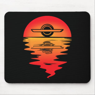 Electric Skateboard Vintage Sunset Onewheel Float  Mouse Pad