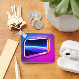 Electric Space Portal Scene Key Ring