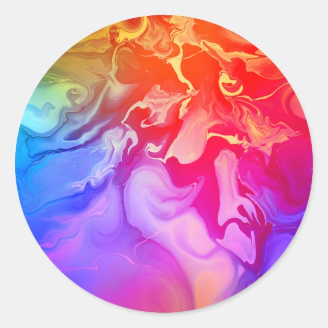 Electric Spectrum in Motion Classic Round Sticker (Front)