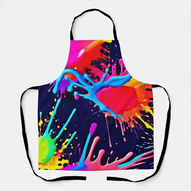 Electric Splashes of Vivid Colours Apron (Front)