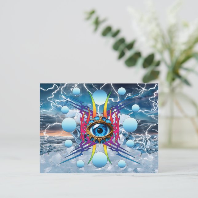 Electric Storm Holiday Postcard (Standing Front)