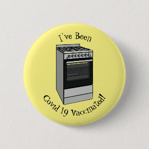 Electric stove cartoon illustration 6 cm round badge