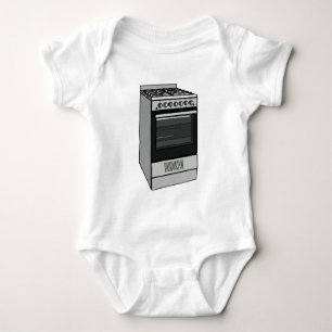Electric stove cartoon illustration baby bodysuit