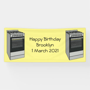 Electric stove cartoon illustration banner