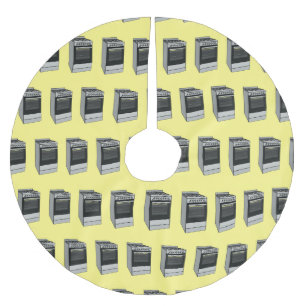 Electric stove cartoon illustration brushed polyester tree skirt