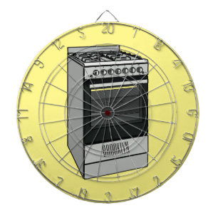 Electric stove cartoon illustration dartboard
