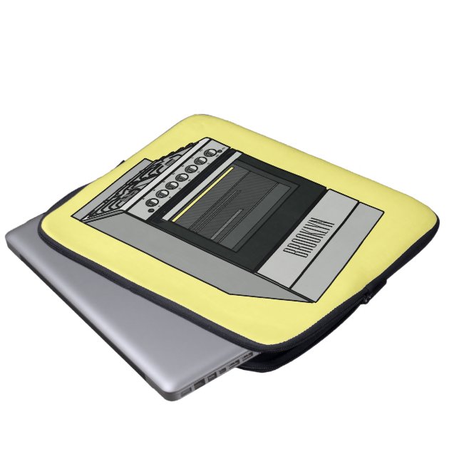 Electric stove cartoon illustration laptop sleeve (Front Bottom)