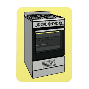 Electric stove cartoon illustration magnet