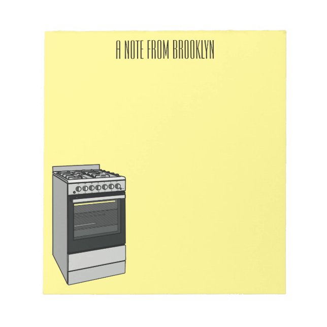 Electric stove cartoon illustration notepad (Front)