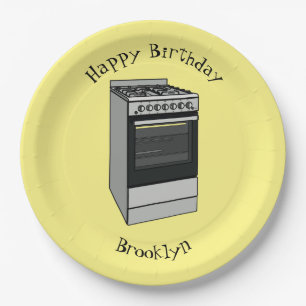 Electric stove cartoon illustration paper plate