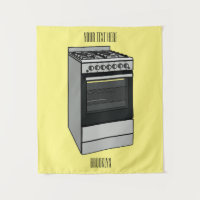 Electric stove cartoon illustration