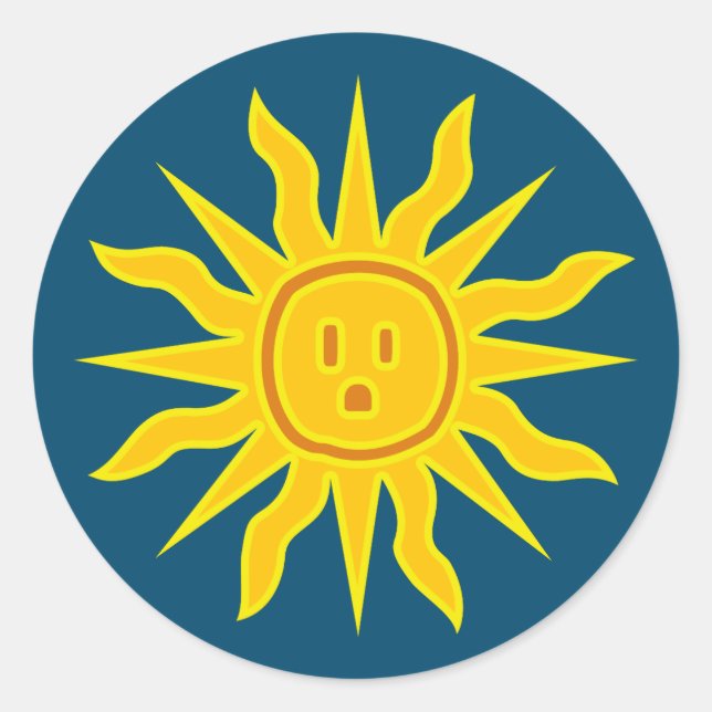 Electric Sun Classic Round Sticker (Front)