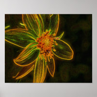 Electric Sunflower Abstract Flower Art