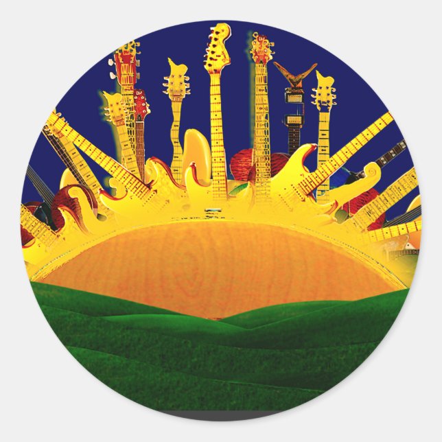 ELECTRIC SUNSET! CLASSIC ROUND STICKER (Front)
