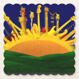 ELECTRIC SUNSET! PAPER COASTER