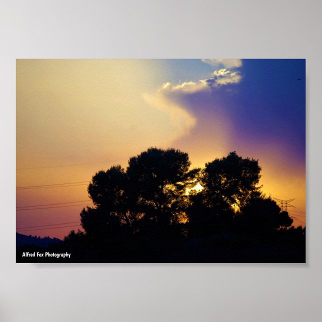 Electric Sunset Sky Poster (Front)