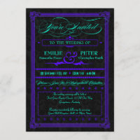 Electric Teal & Purple Poster Style Wedding