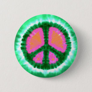 Electric Tie-Dye Peace Sign 6 Cm Round Badge